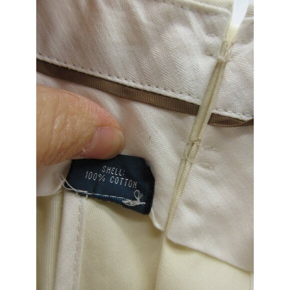 VINTAGE Ralph Lauren Polo Pants 38X32 Cream Chino Side Tabs Trousers * - Picture 10 of 14